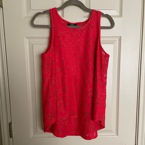 🔵 BLUE DOT SALE 🔵 
Alfani: Sleeveless Scoop-neck Lacey Red Blouse, Size Medium